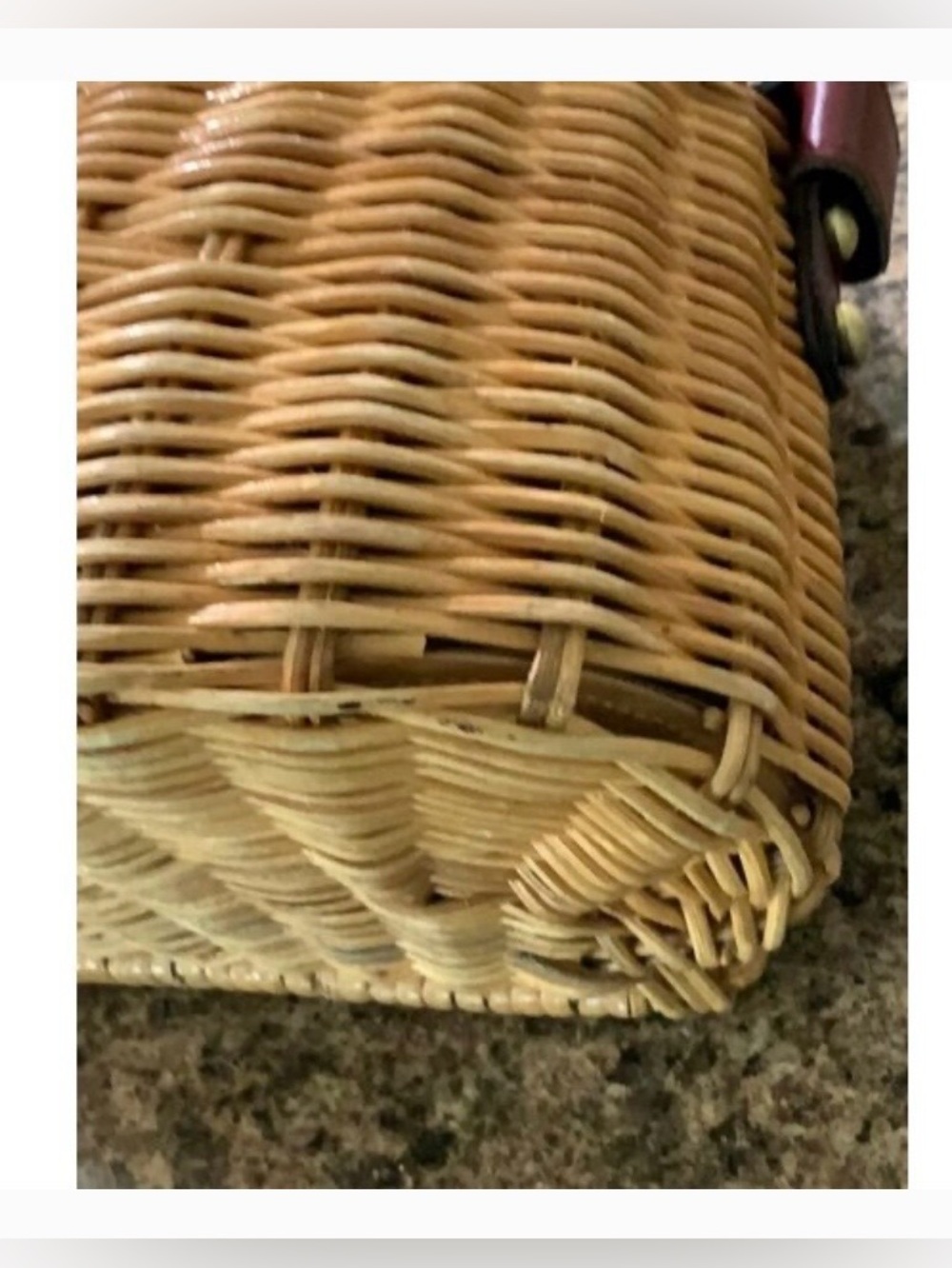 Vintage Etienne Aigner handwoven wicker fishing creel handbag - Picture 13 of 15